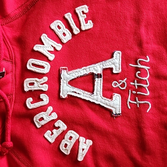 Abercrombie & Fitch pop over red hoodie sweatshirt xs size vintage - Picture 14 of 16